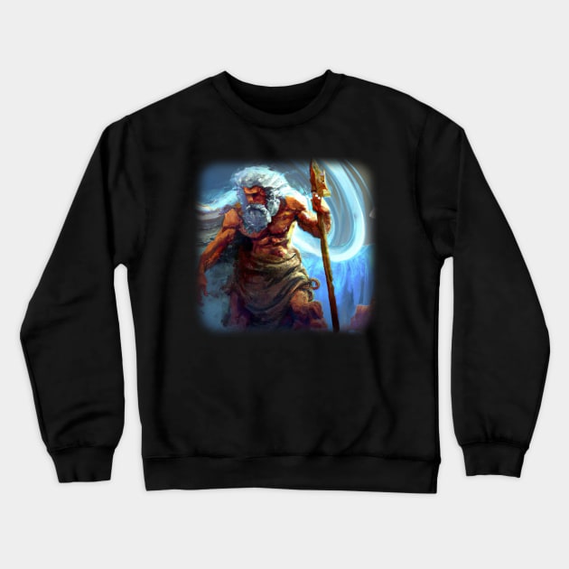 Painting of a Greek god Crewneck Sweatshirt by Perryfranken